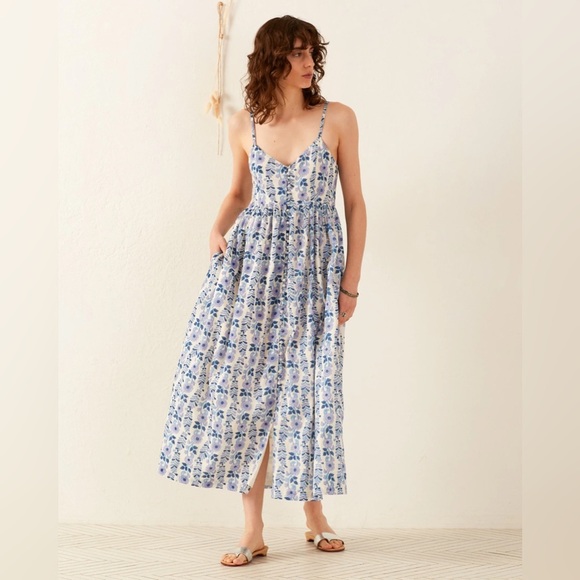 NWT Alix of Bohemia Skylar Iris Ivy Blue Dress sz XS - Picture 2 of 4